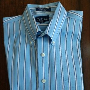Paul Fredrick Cotton Dobby Striped Dress Shirt